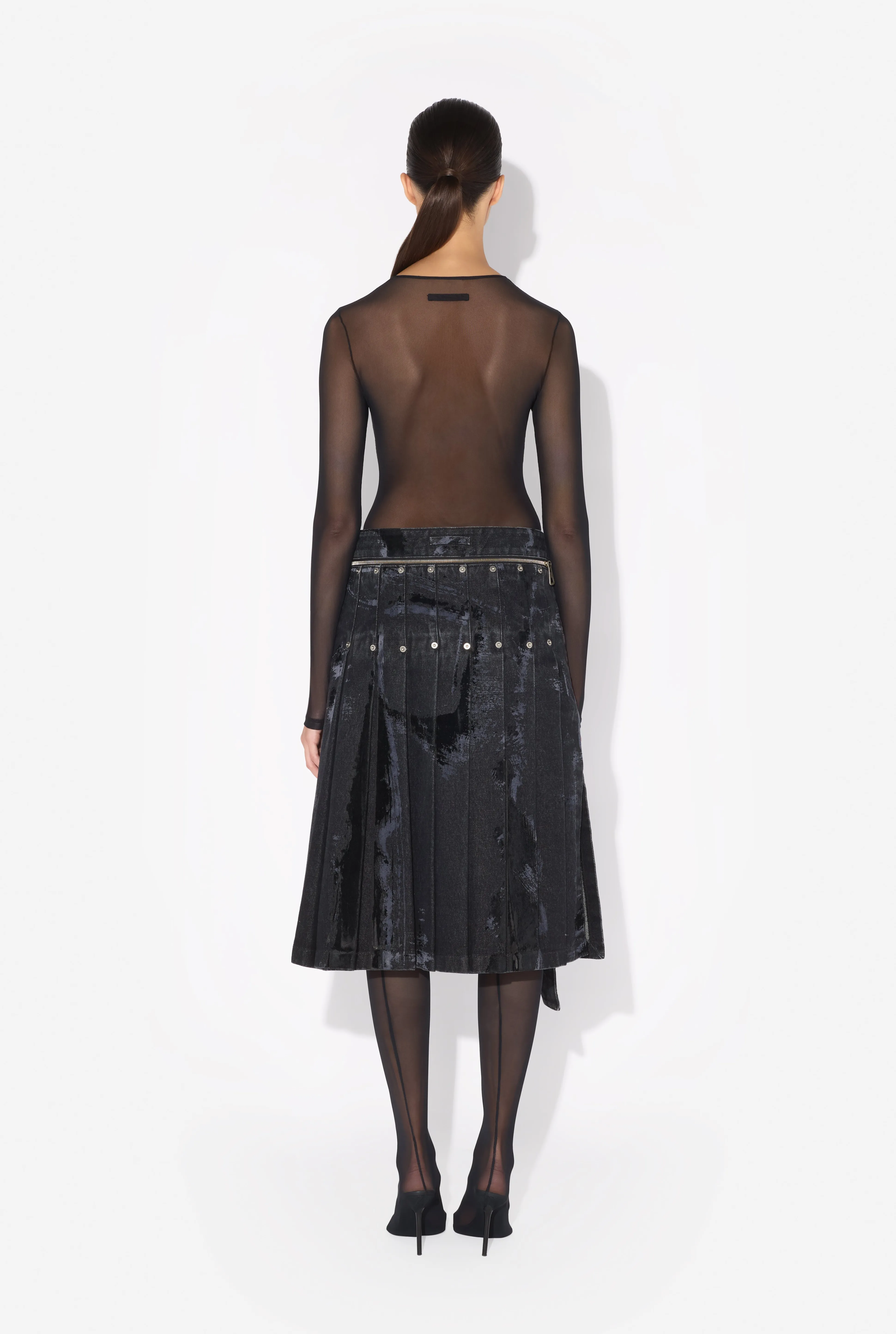 Jean Paul Gaultier The Flocked Denim Kilt> Dresses And Skirts | Denim