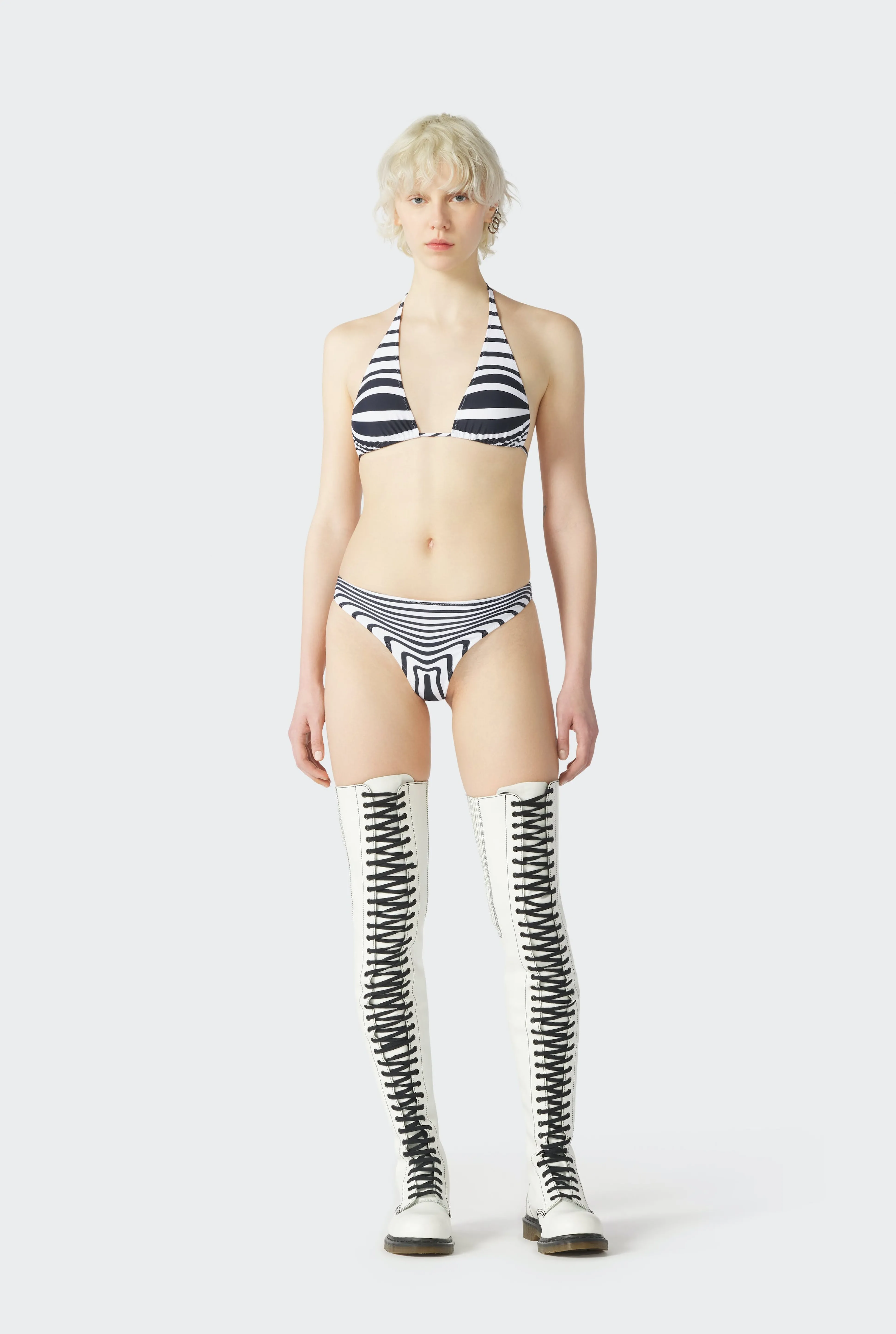 Jean Paul Gaultier The Navy Blue Body Morphing Bikini Top> Iconic Prints