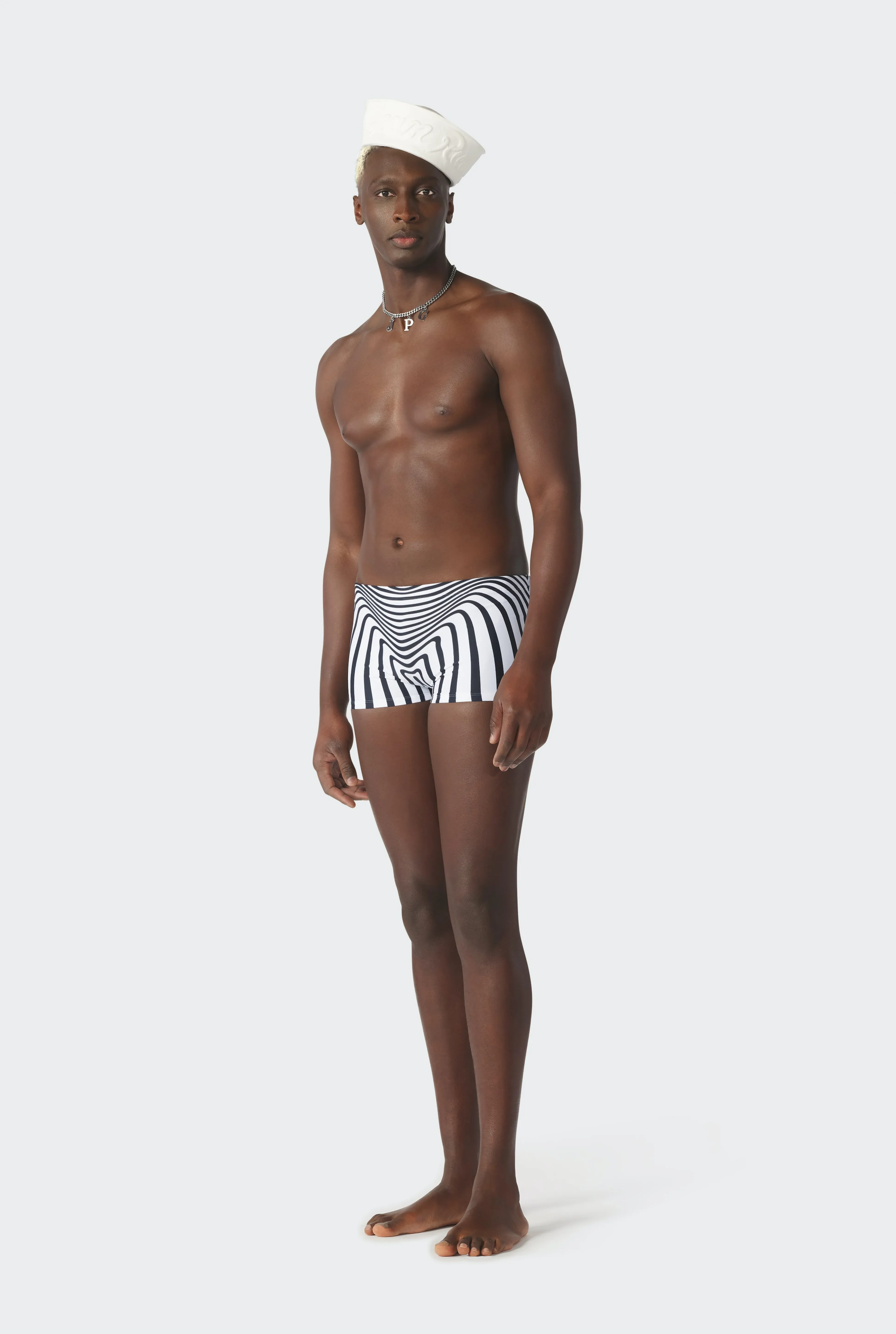 Jean Paul Gaultier The Navy Blue Body Morphing Shorty> Iconic Prints