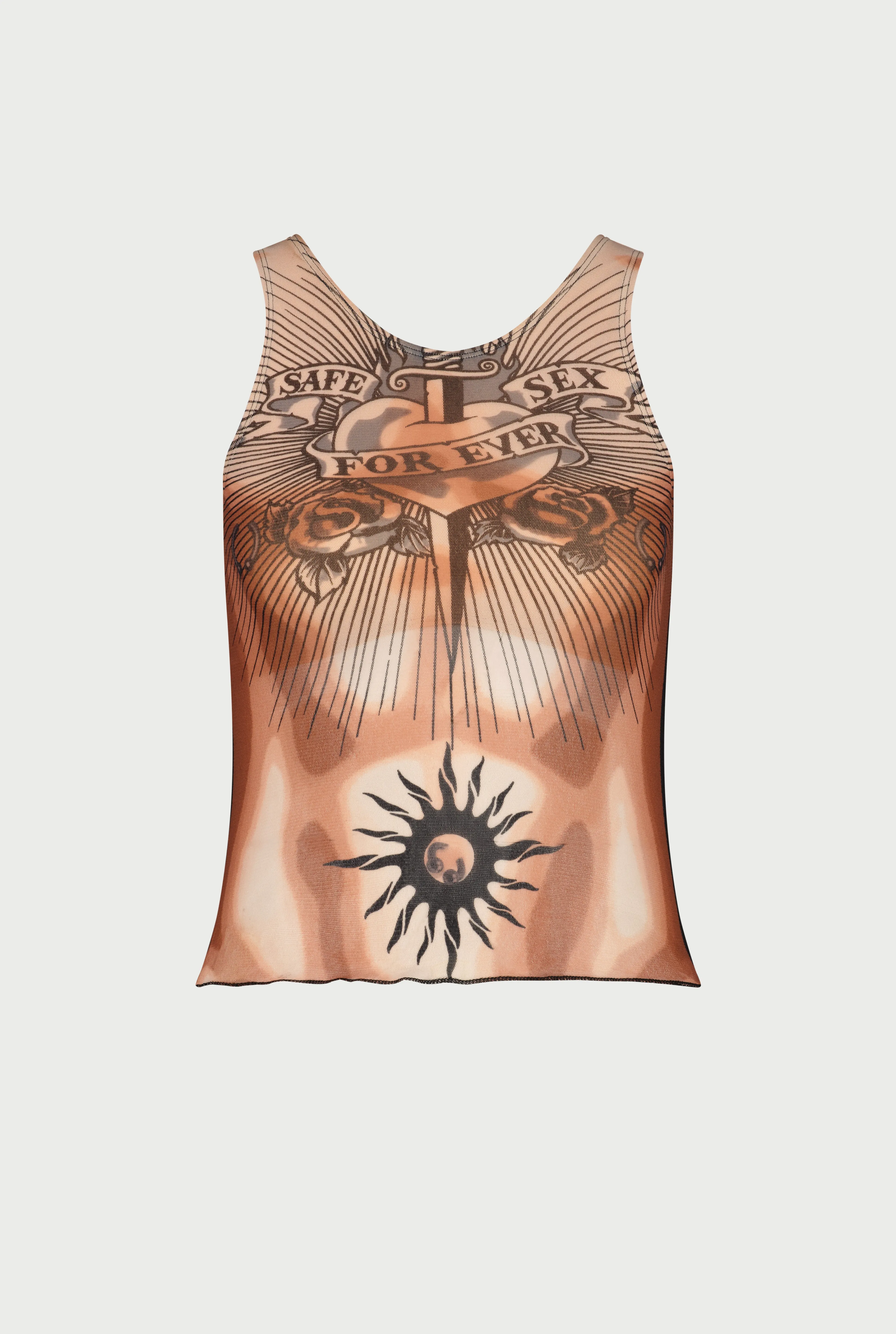 Jean Paul Gaultier The Safe Sex Tattoo Tank Top> Iconic Prints